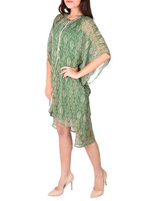 green printed georgette kaftan - 12920223 - Standard Image - 2