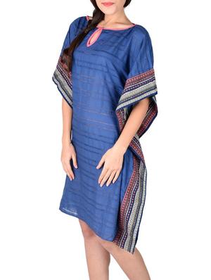 blue printed cotton kaftan - 12920225 - Standard Image - 2