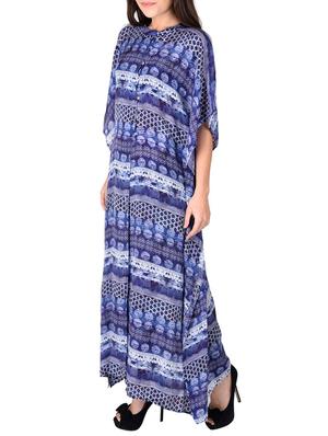 blue printed viscose kaftan - 12920226 - Standard Image - 2