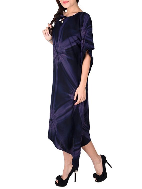 purple printed viscose kaftan - 12920228 - Zoom Image - 2