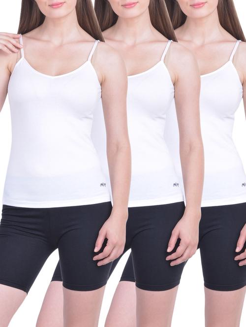 set of 3 white cotton camisoles - 12927352 - Standard Image - 1
