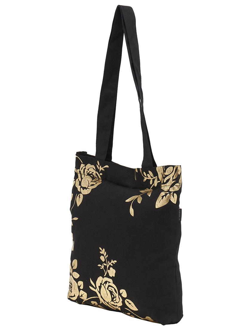 black canvas printed tote - 12927579 - Zoom Image - 5