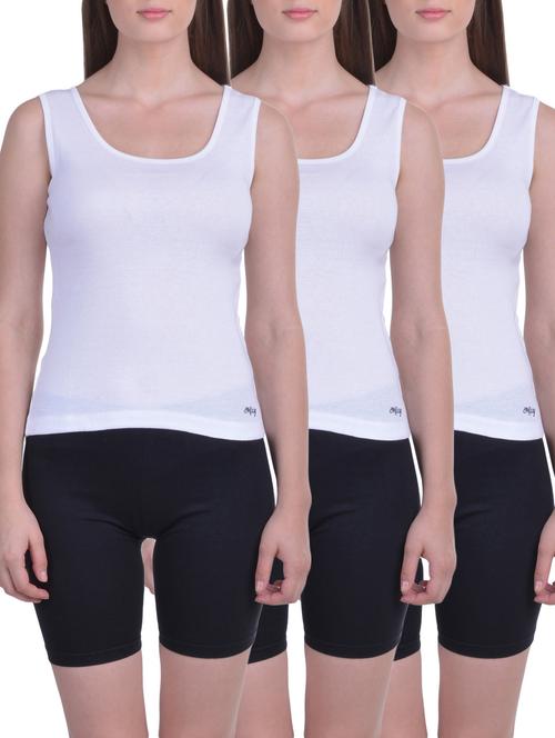 set of 3 white cotton camisoles - 12927653 - Standard Image - 1