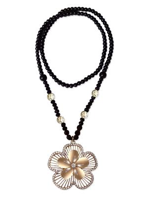 beige metal long necklace - 12927664 - Standard Image - 2