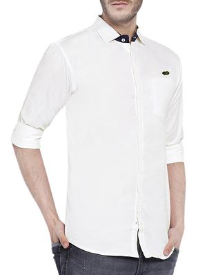 white cotton casual shirt - 12929075 - Standard Image - 2