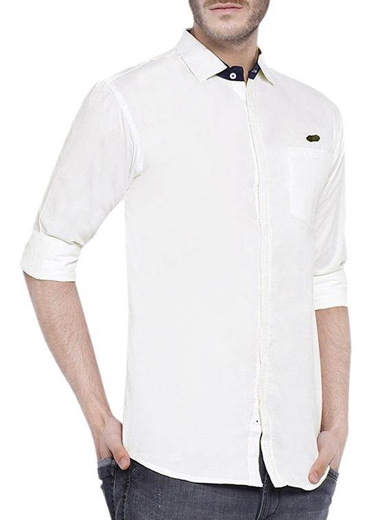 white cotton casual shirt - 12929075 - Zoom Image - 2