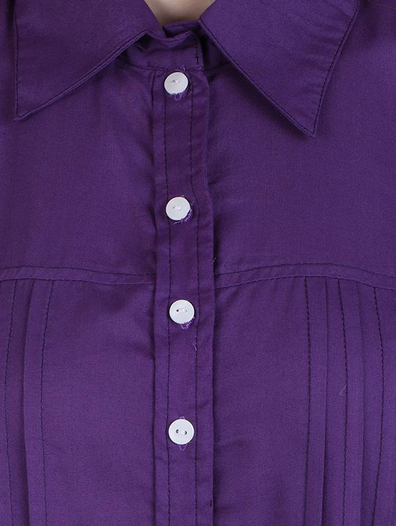 purple viscose regular shirt - 12934117 - Zoom Image - 5