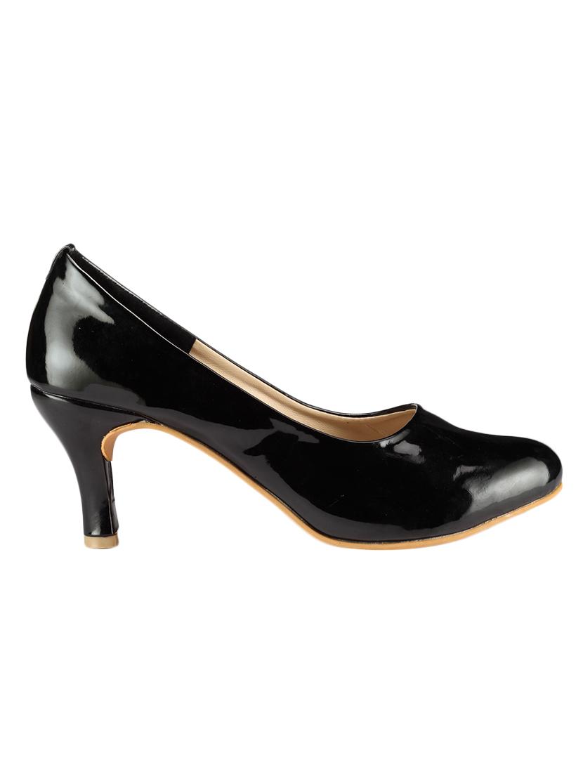 black leatherette slip on pumps - 12944152 - Zoom Image - 2