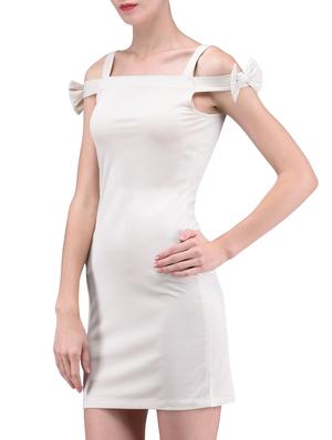 white plain spandex knit dress - 1294665 - Standard Image - 2