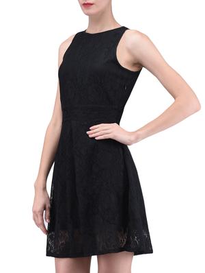 black plain poly lace dress - 1294693 - Standard Image - 2