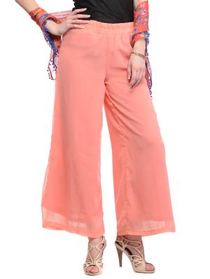 pink georgette palazzos - 12950369 - Standard Image - 2
