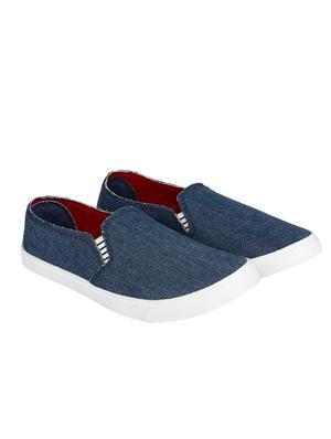 blue faux leather slip on casual shoes - 12951882 - Standard Image - 2