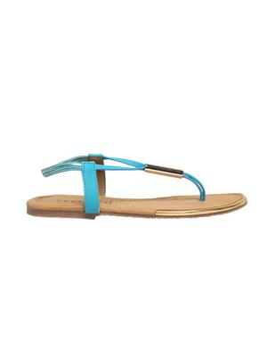 blue leatherette back strap sandals - 12954460 - Standard Image - 2