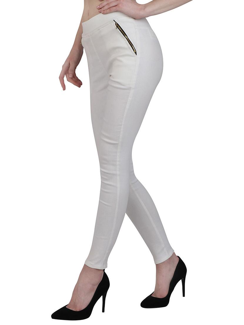 white cotton jeggings - 12958436 - Zoom Image - 2