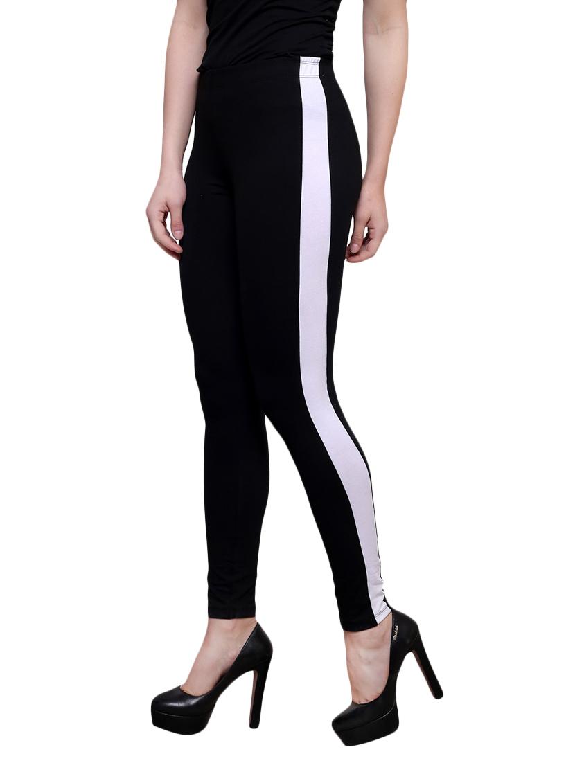 black cotton leggings - 12961125 - Zoom Image - 2