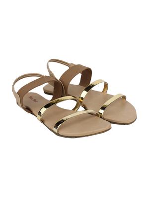 brown faux leather back strap sandals - 12963339 - Standard Image - 2