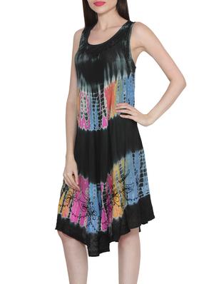 black printed viscose dress - 12970259 - Standard Image - 2