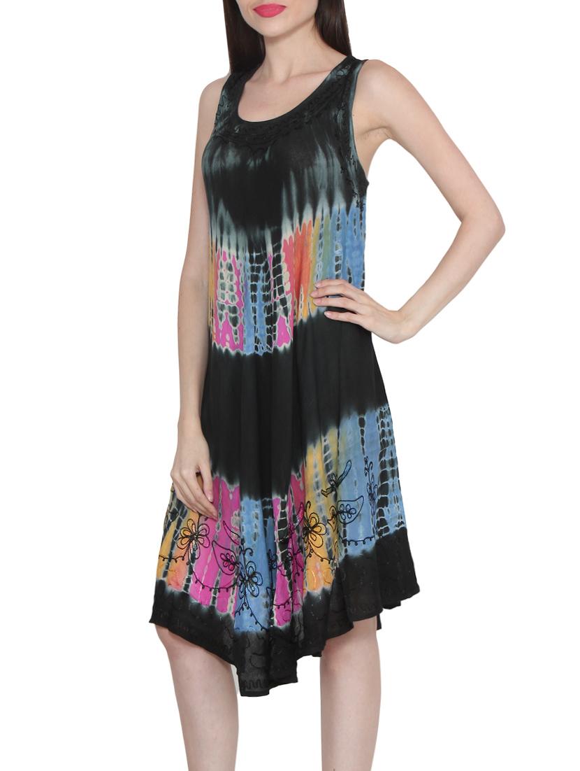 black printed viscose dress - 12970259 - Zoom Image - 2