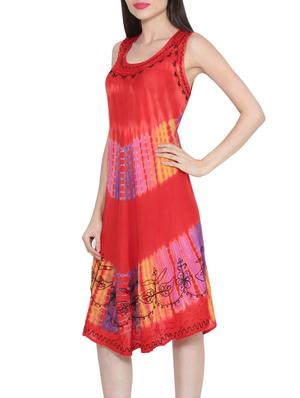 red printed viscose dress - 12970260 - Standard Image - 2