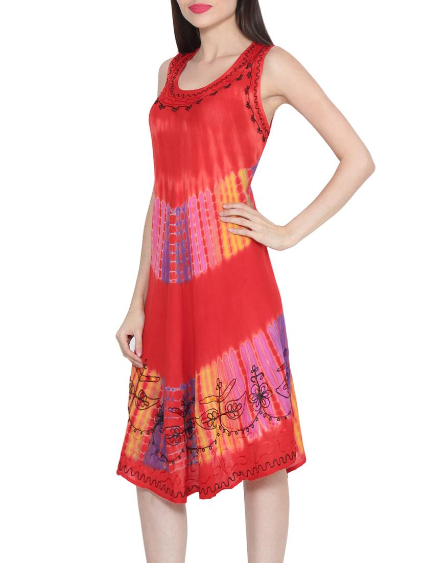 red printed viscose dress - 12970260 - Zoom Image - 2