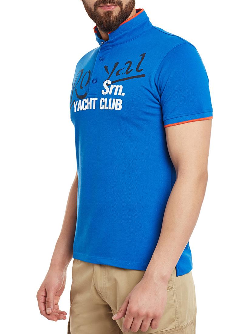 navy blue printed cotton t-shirt - 12971846 - Zoom Image - 2