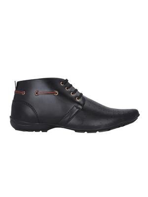 black leatherette low ankle boot - 12973536 - Standard Image - 2