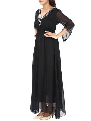 black embellished chiffon dress - 12976984 - Standard Image - 2