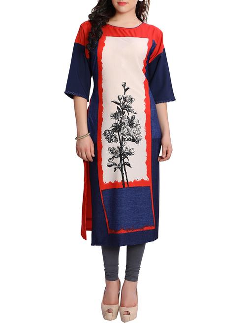 Multicolored crepe Long kurta - 12979964 - Very Small Image - 1