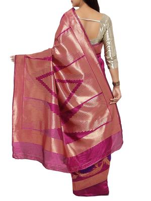 magenta art silk woven saree with blouse - 12981239 - Standard Image - 2