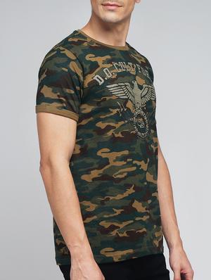 green cotton camouflage printed t-shirt - 12984871 - Standard Image - 2