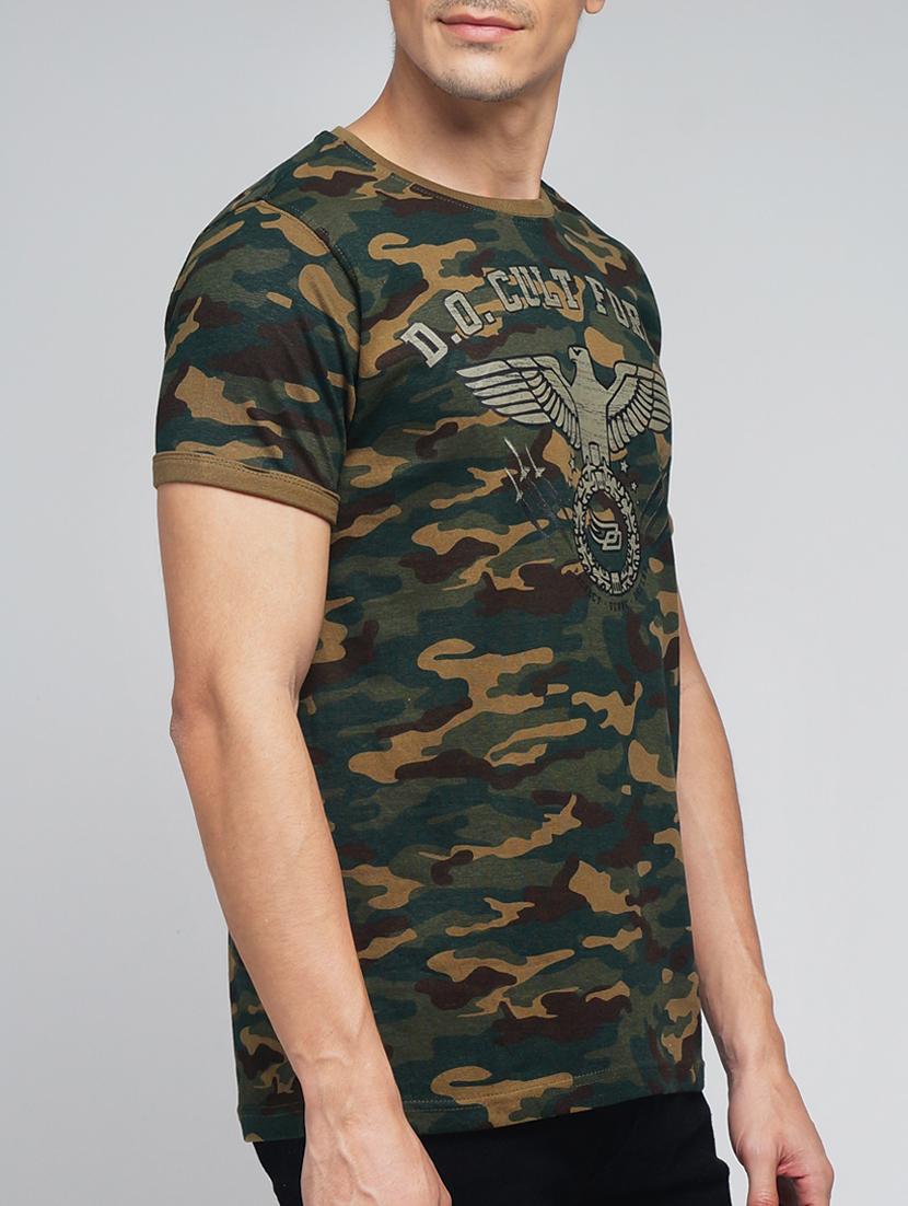 green cotton camouflage printed t-shirt - 12984871 - Zoom Image - 2