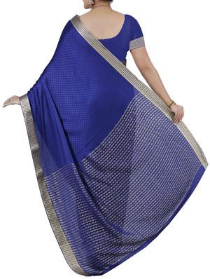 blue mysore silk saree with blouse - 12985104 - Standard Image - 2