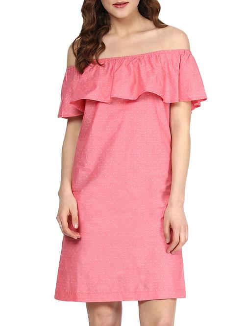 pink cotton ruffle dress - 12989161 - Very Small Image - 1