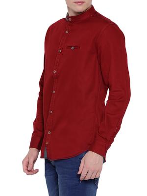 red cotton casual shirt - 12989951 - Standard Image - 2