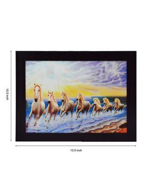 ecraftindia running lucky horses design satin matt texture framed wall hanging - 1299037 - Standard Image - 2