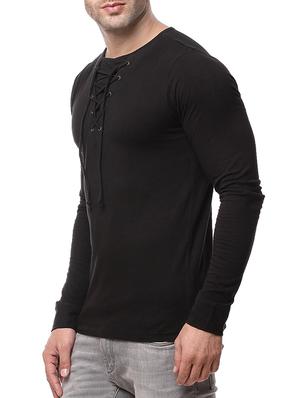 solid black cotton t-shirt - 12991511 - Standard Image - 2