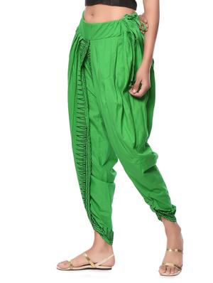 green cotton dhoti salwar - 12999748 - Standard Image - 2