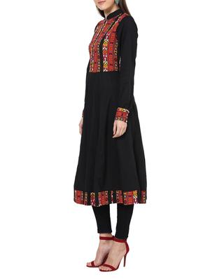 black cotton plain anarkali - 13000394 - Standard Image - 2