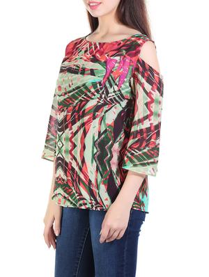 green printed top - 13002769 - Standard Image - 2