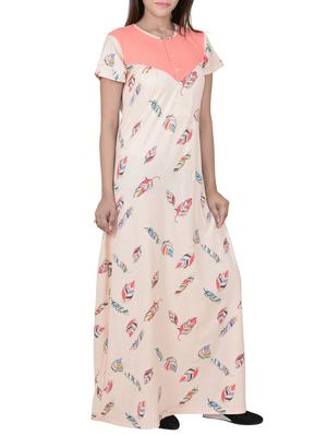 pink cotton nighty - 13002927 - Standard Image - 2