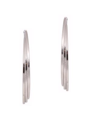 silver metal drop(set of 2) earrings - 13003539 - Standard Image - 2