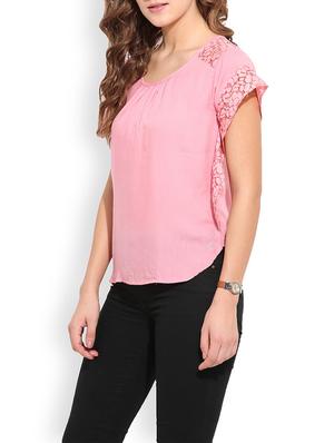 pink viscose regular top - 13003931 - Standard Image - 2