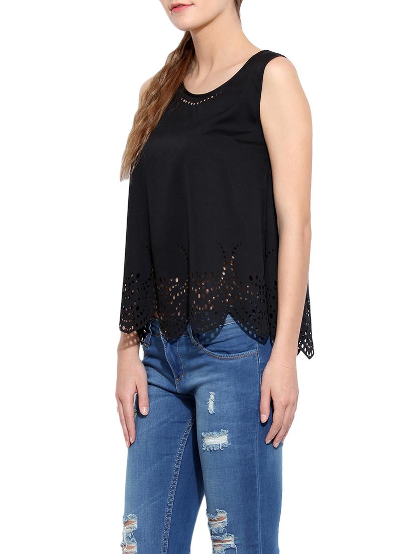 black cutwork regular top - 13003934 - Zoom Image - 2