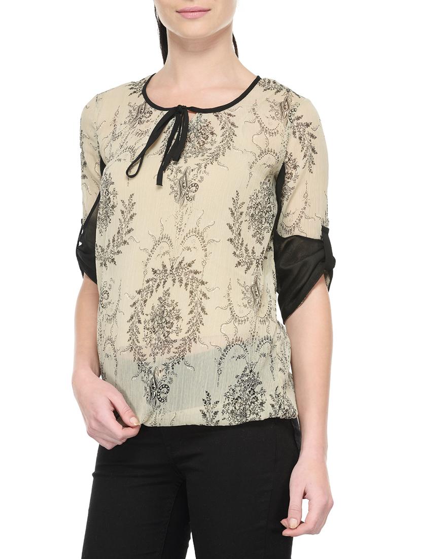 beige polyester regular top - 13003997 - Zoom Image - 2