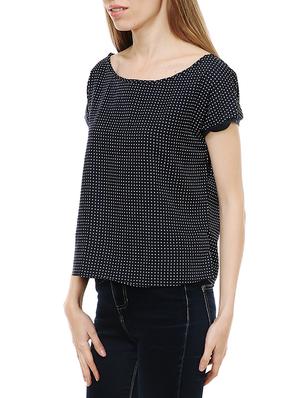 black polka dots printed crepe top - 13007138 - Standard Image - 2
