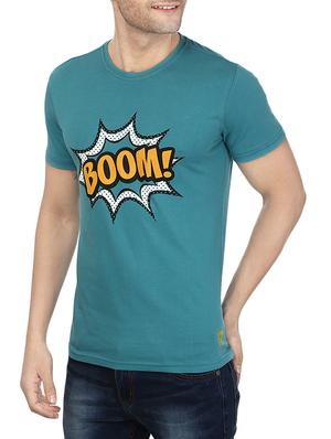 blue cotton printed t-shirt - 13007642 - Standard Image - 2