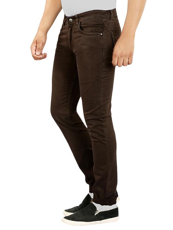 solid brown denim jeans - 13007784 - Zoom Image - 2
