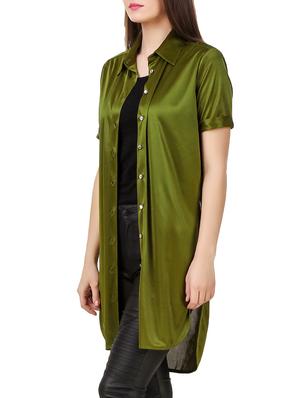 green hosiery long shirt - 13008947 - Standard Image - 2