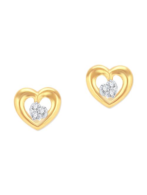 gold metal studs earrings - 13009500 - Standard Image - 1
