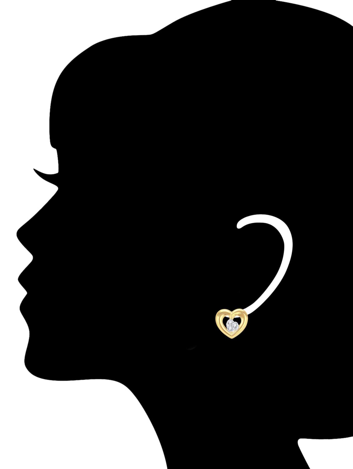 gold metal studs earrings - 13009500 - Zoom Image - 2
